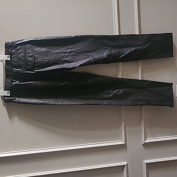 NWT RAG & BONE Mia Leather Jeans Relaxed Pants Dark Brown, Sz 4 & 6 - Picture 5 of 13